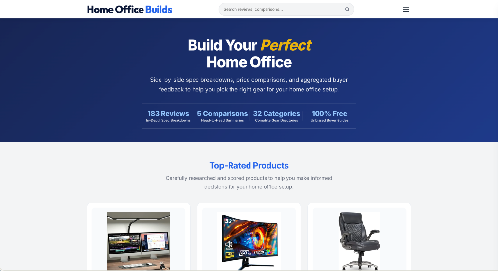 HomeOfficeBuilds.com Screenshot