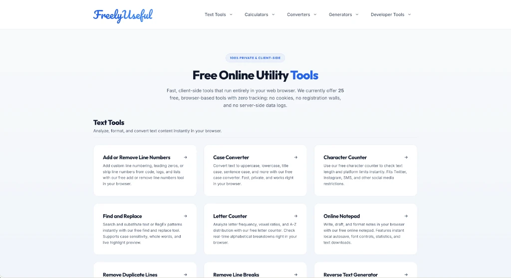 FreelyUseful.com Screenshot