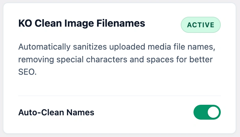 clean image filenames in wordpress dashboard screen