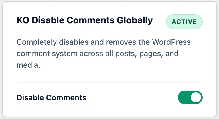 disable comments wordpress globally dashboard screen