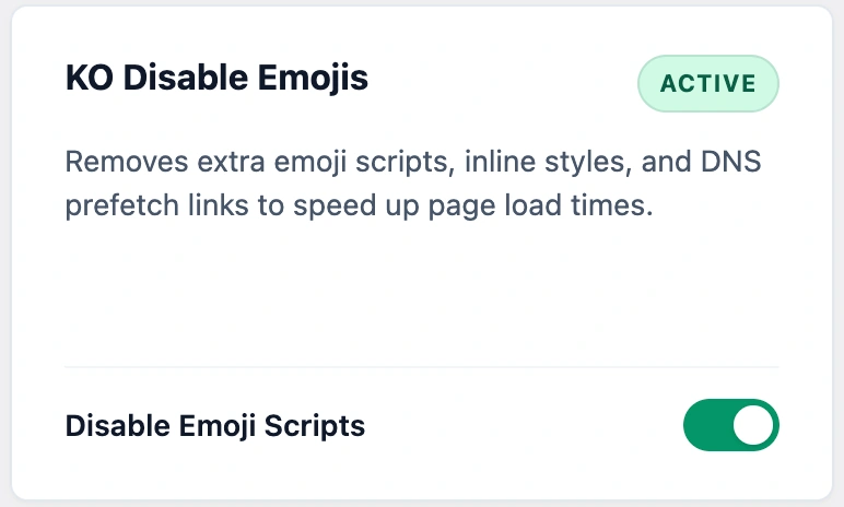 disable emojis wordpress dashboard screen