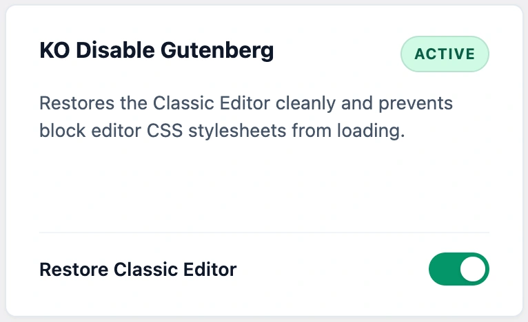 disable gutenberg wordpress dashboard screen