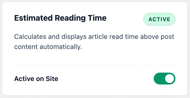 estimated reading time wordpress dashboard screen