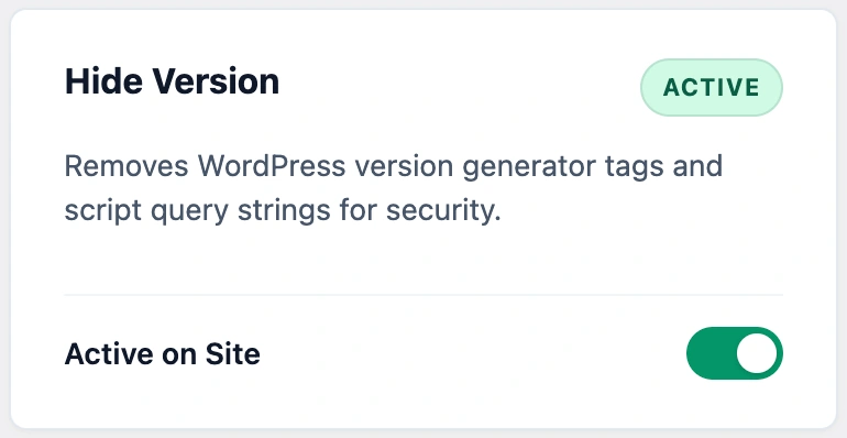hide wordpress version dashboard screen