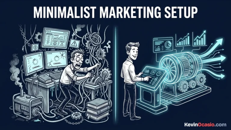 minimalist marketing setup