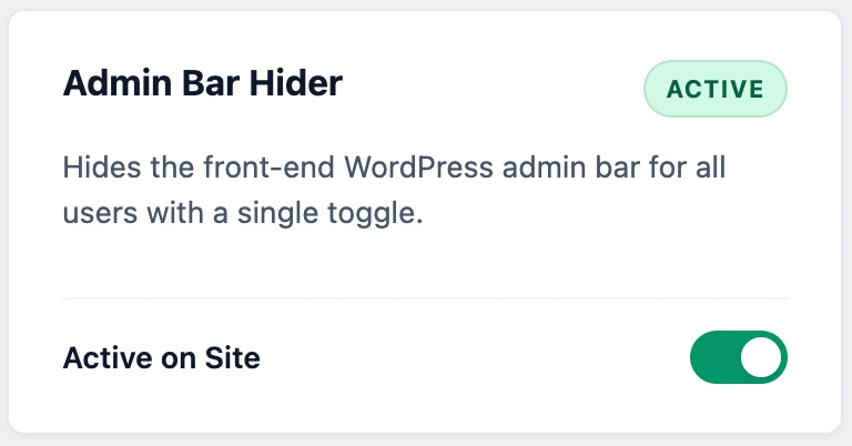 hide wordpress admin bar dashboard screen